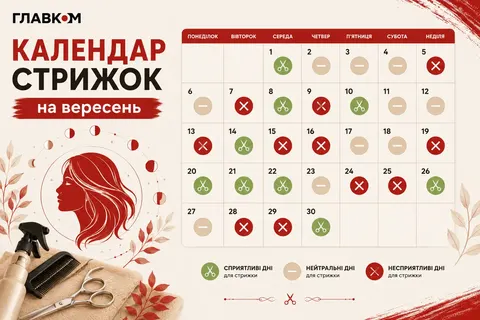 Місячний календар стрижок на вересень 2026: сприятливі та несприятливі дні